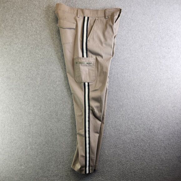 Athleta Pants Womens 2 Beige Summit Cargo Pant Tuxedo Striped Nautical Beach - Picture 3 of 16